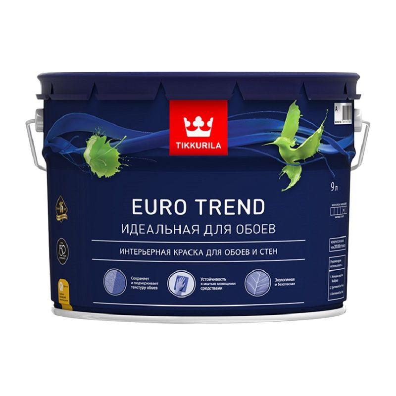 Краска для обоев и стен Tikkurila Euro Trend А матовая (9 л) тов-171870