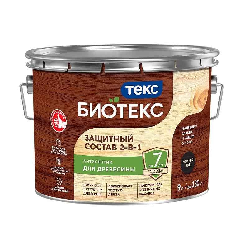 Антисептик Текс Bioteks состав 2в1 мореный дуб (9 л) тов-223039