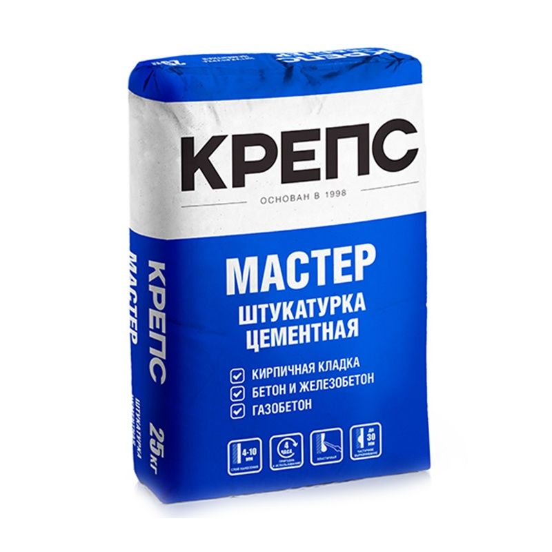 Штукатурка цементная Крепс Мастер, 25 кг тов-085627