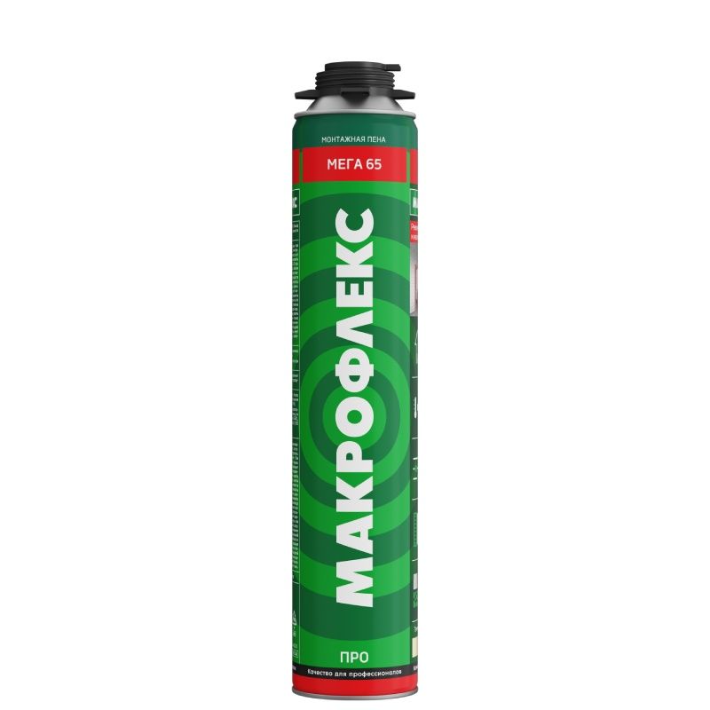 Пена монтажная Makroflex Mega 65 Pro, летняя (0,85 л) тов-223991