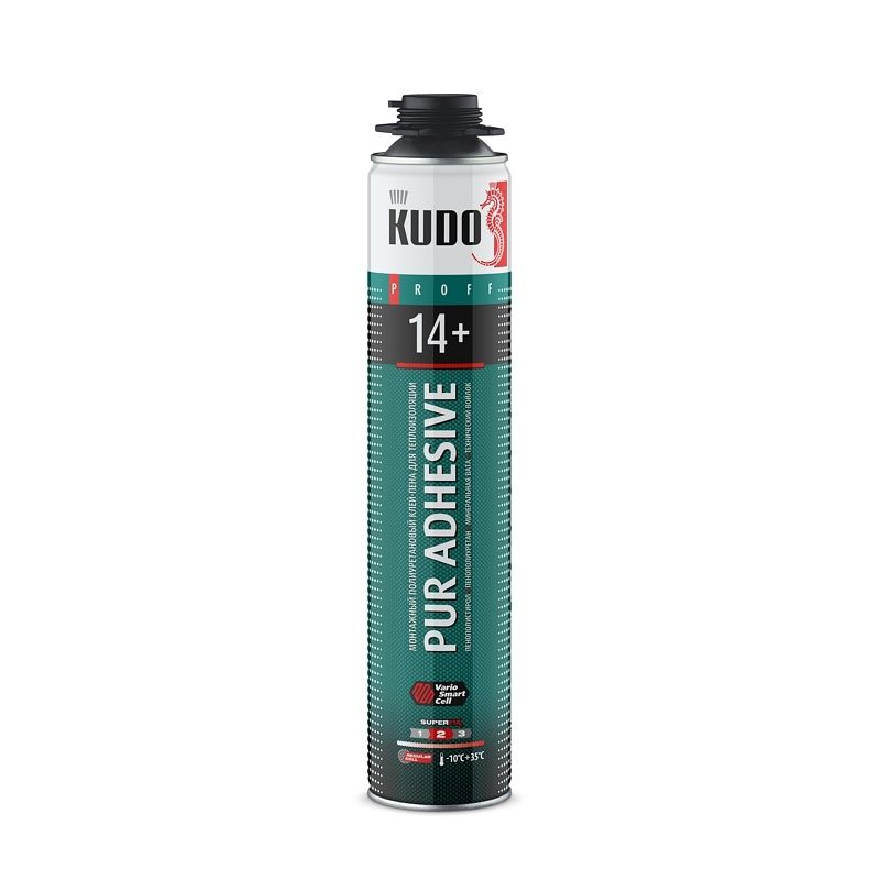 Клей-пена полиуретановый монтажный Kudo Pur Adhesive Proff 14+, всесезонный (1 л) тов-214846