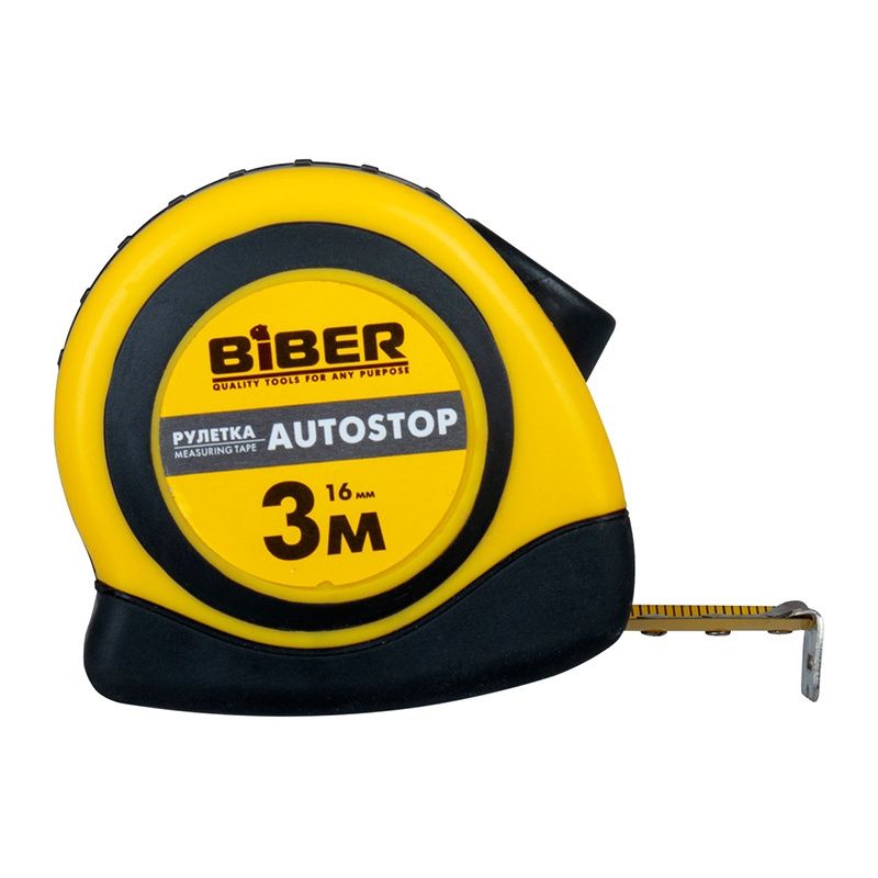 Рулетка Biber (Бибер) 40071 Autostop 3 м/16 мм тов-173001