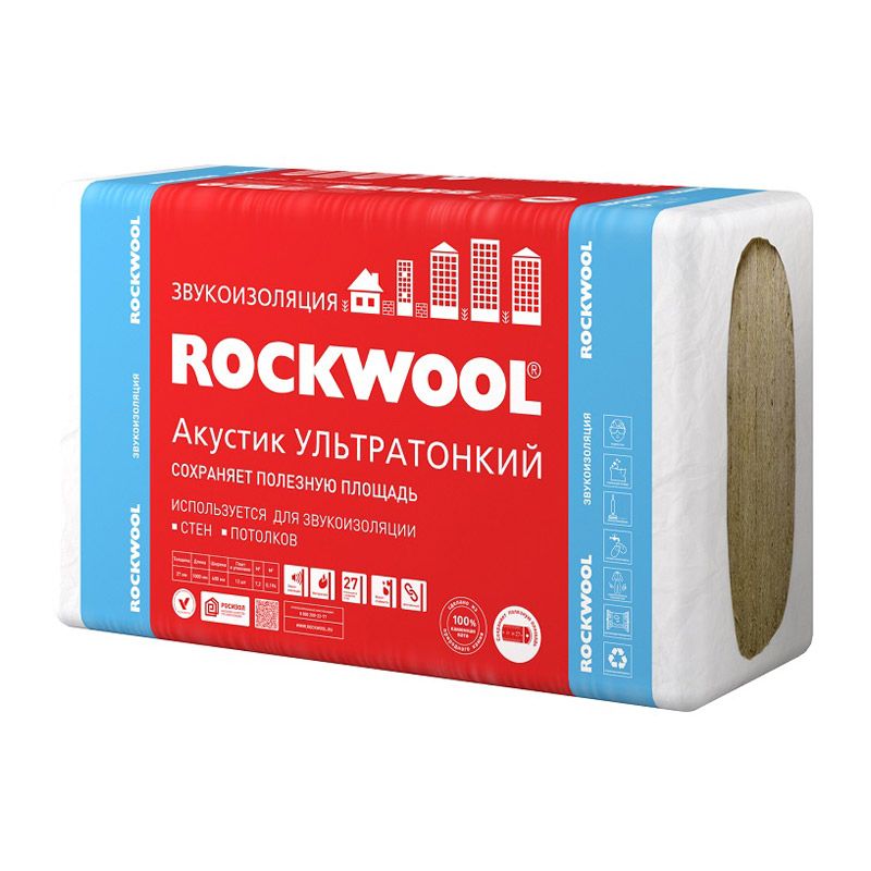 Утеплитель Rockwool Акустик Ультратонкий 1000х600х27 мм, 12 шт тов-175477