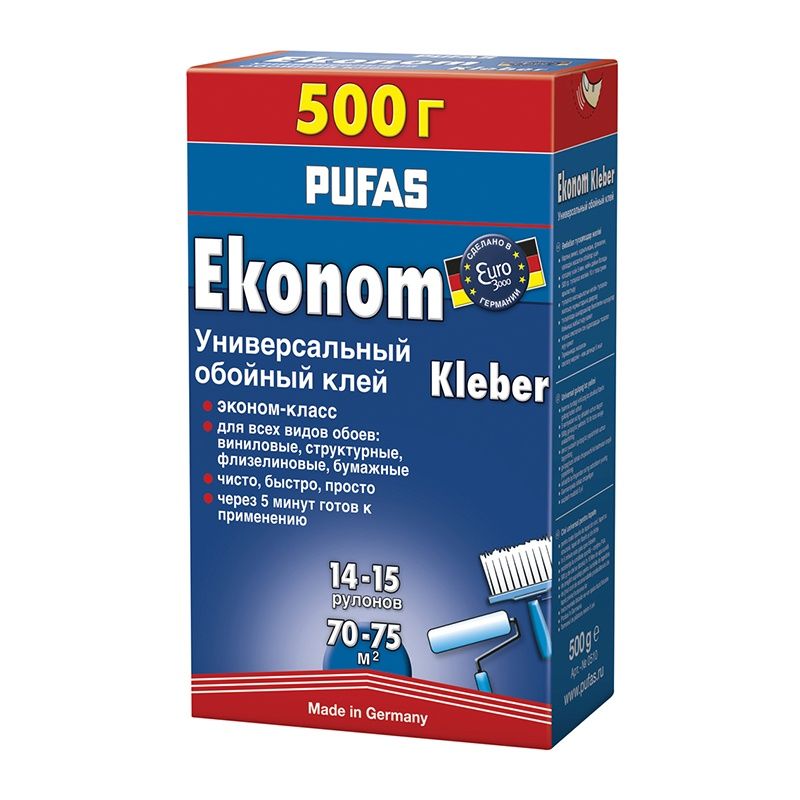 Клей для обоев универсальный Pufas Euro 3000 Ekonom N0510 (0,5 кг) тов-126826