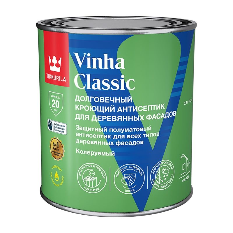 Антисептик кроющий Tikkurila Vinha Classic VC полуматовый (0,9 л) тов-136703