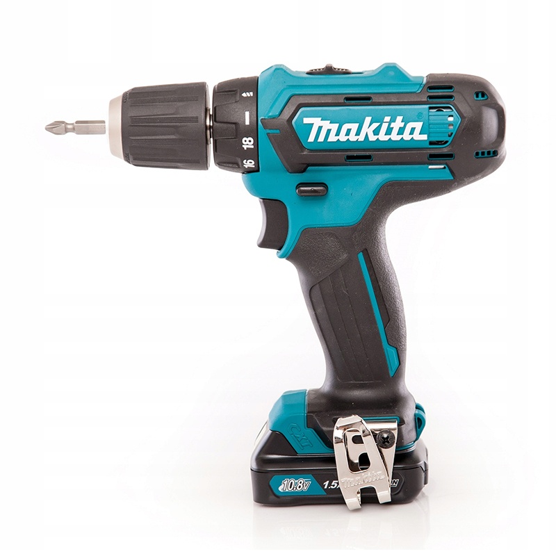 Дрель-шуруповерт Makita DF333DWYE, 2 аккумулятора Li-ion (1,5Ач), 12V, 10 мм, 30 Нм, кейс тов-196349