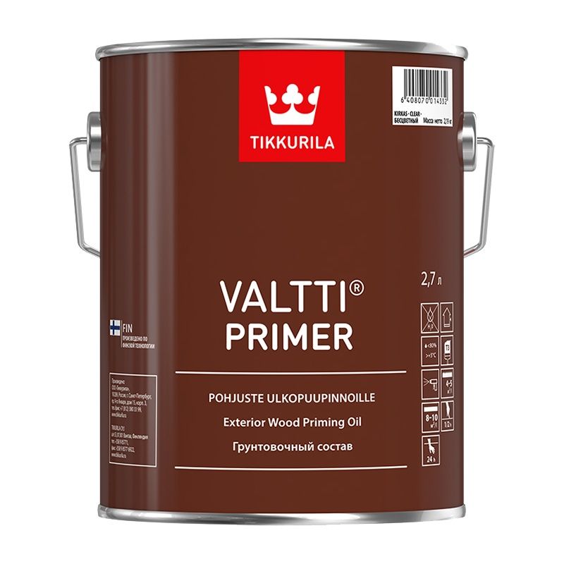 Антисептик для древесины Tikkurila Valtti Primer грунтовочный (2,7 л) тов-138163