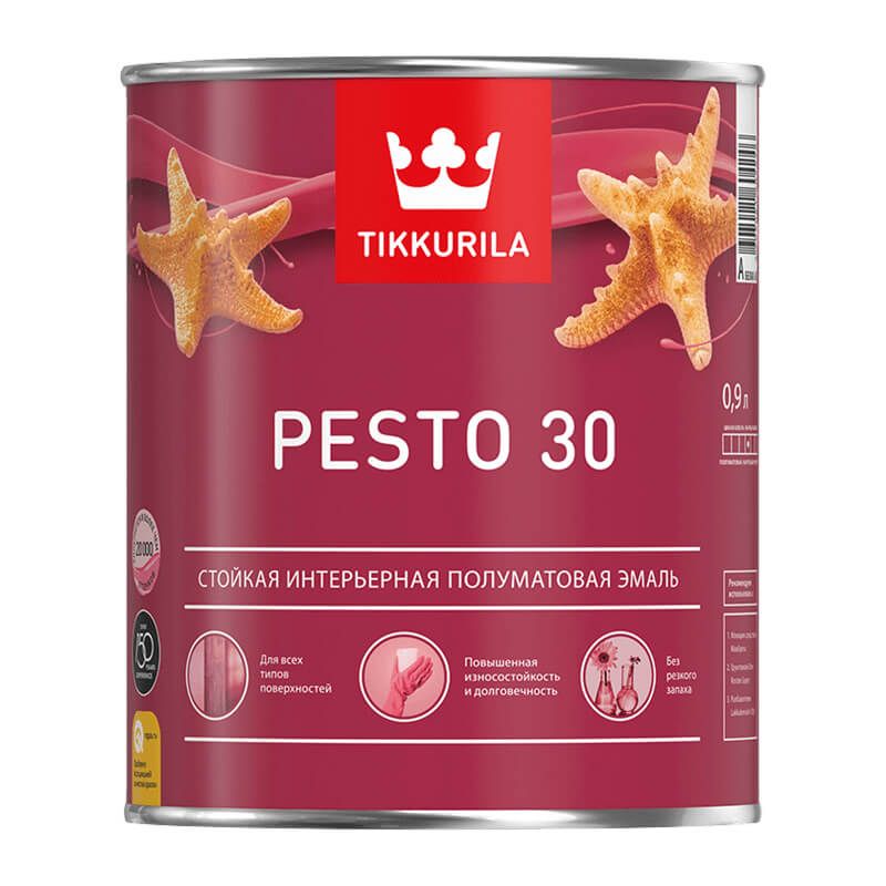 Краска алкидная Tikkurila Euro Pesto 30 A полуматовая (0,9 л) тов-023997