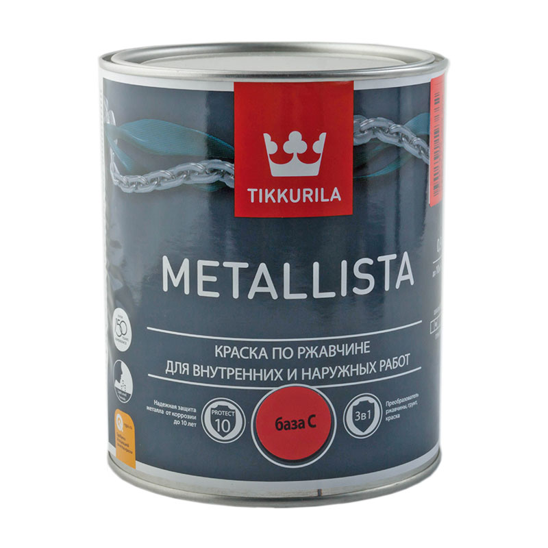 Краска по ржавчине Tikkurila Metallista C глянцевая (0,8 л) тов-218361