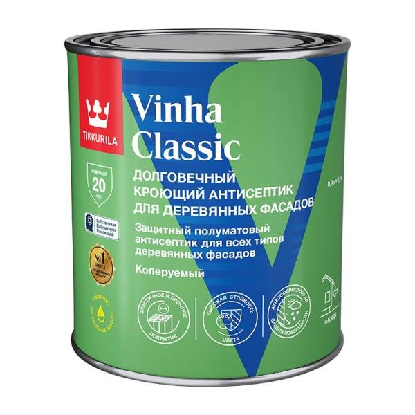 Антисептик кроющий Tikkurila Vinha Classic VVA полуматовый (0,9 л) тов-110685