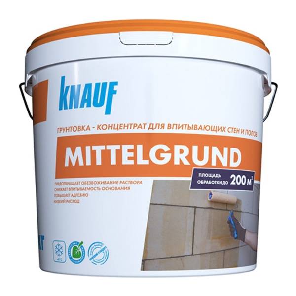 Грунтовка Knauf Mittelgrund для гигроскопичных поверхностей (10 кг) тов-171520