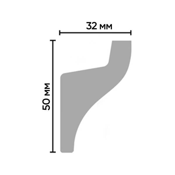Плинтус потолочный Стенопол C7506/32, 50х32х2000 мм тов-221128