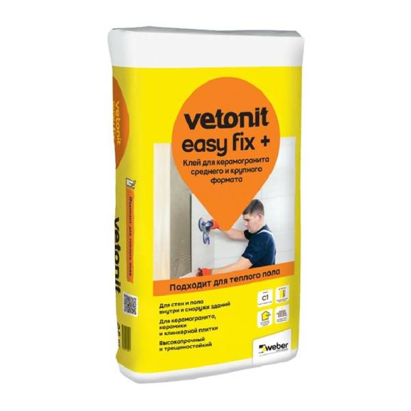 Клей для керамогранита среднего и крупного Vetonit Easy Fix+ (25 кг) тов-210410