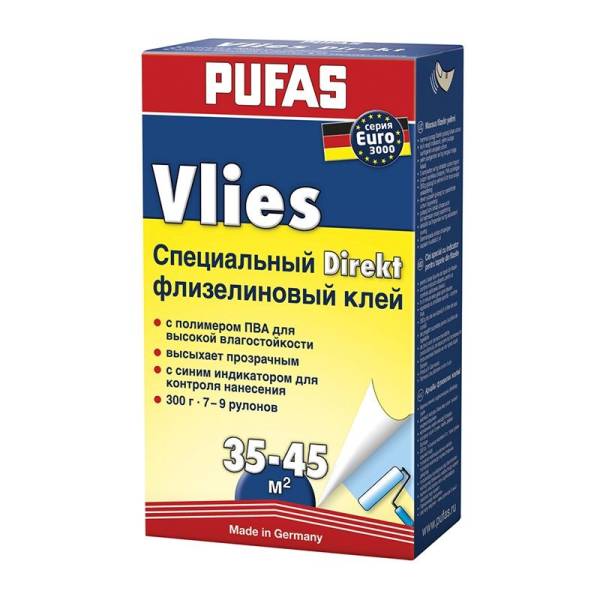 Клей для обоев флизелиновый Pufas Euro 3000 Vlies Direkt (0,3 кг) тов-044558