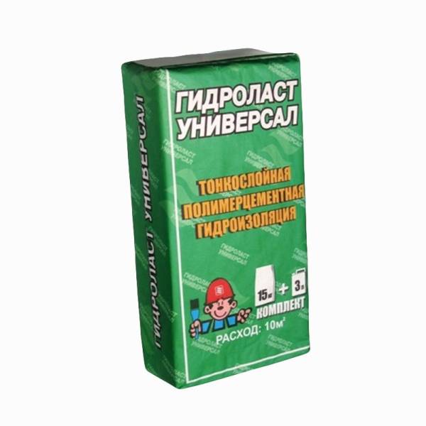 Покрытие гидроизоляц. на цемент. основе Гидроласт Универсал, 15 кг + 3 л тов-102263