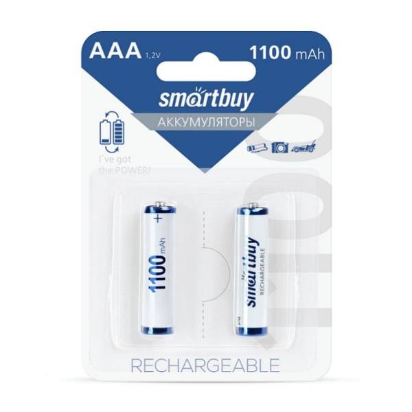 Аккумулятор Ni-Mh Smartbuy, тип ААА, 1,2 В, 1,1А*ч (уп. 2 шт.) тов-224274