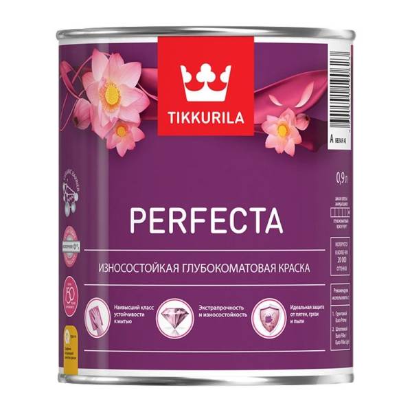 Краска интерьерная Tikkurila Perfecta основа А глубоко матовая (0,9 л) тов-178330