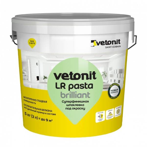 Шпаклевка готовая суперфинишная Vetonit LR Pasta Brilliant (5 кг) тов-213790