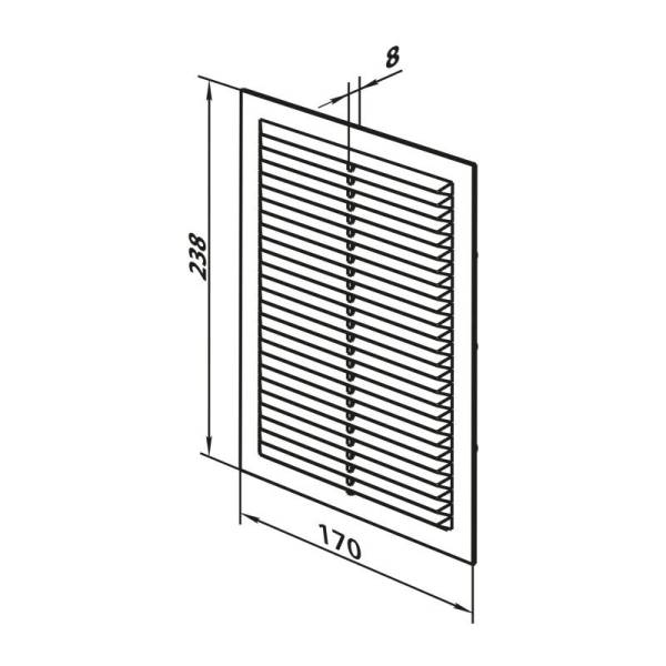 Решетка Наш Вент 238х170 мм МВ 125-1с, с москит. сеткой, тов-214077