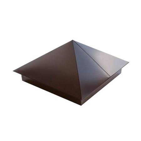 Колпак на столб 390х390 мм, коричневый шоколад RAL 8017 тов-193472. Артикул �