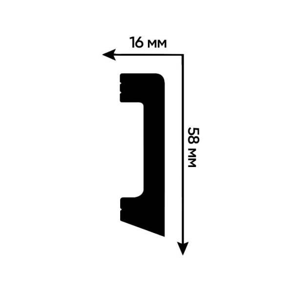 Плинтус Стенопол C7234/15, белый, 58х16 мм (2м) тов-221117