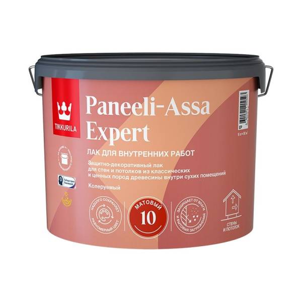 Лак в/д интерьерный для стен Tikkurila Panelli-Assa Expert ЕР мат. (9 л) тов-097968