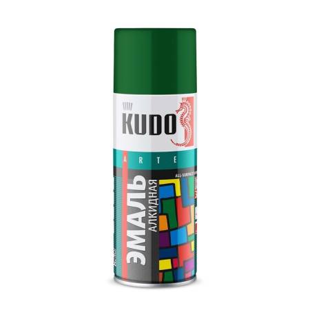 Эмаль аэрозольная Kudo KU-10081 универсальная зелёная (0,52 л) тов-159801. Артикул 