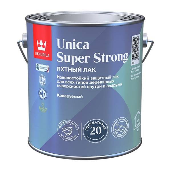 Лак Tikkurila Unica Super Strong EP полуматовый (2,7 л) тов-034915