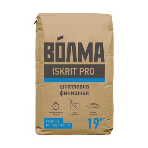 Шпаклевка финишная полимерная Волма Iskrit Pro, 19 кг тов-203881