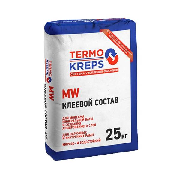 Смесь штукатурно-клеевая Крепс MW для минераловатных плит, 25 кг тов-085803