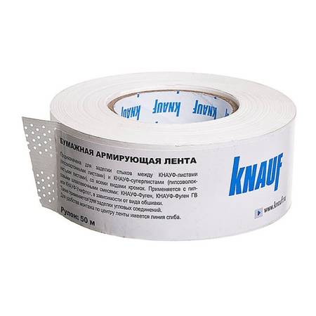 Лента бумажная для швов ГКЛ Knauf, 50 м тов-138213. Артикул 