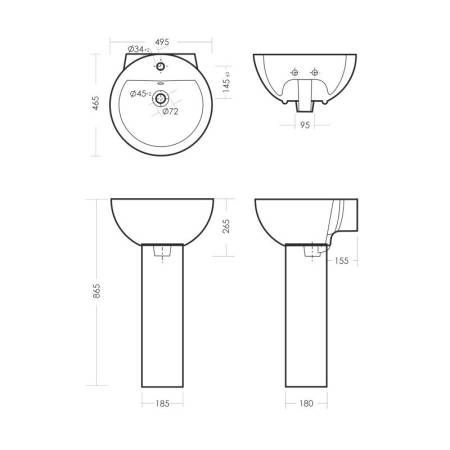 Раковина Sanita Luxe Art, 495х465х265 мм тов-128818. Артикул 
