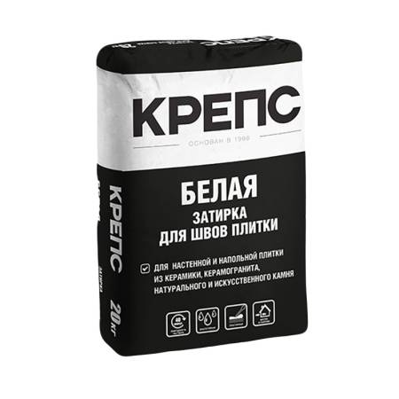 Затирка Крепс влагостойкая белая, 20 кг тов-148738. Артикул 