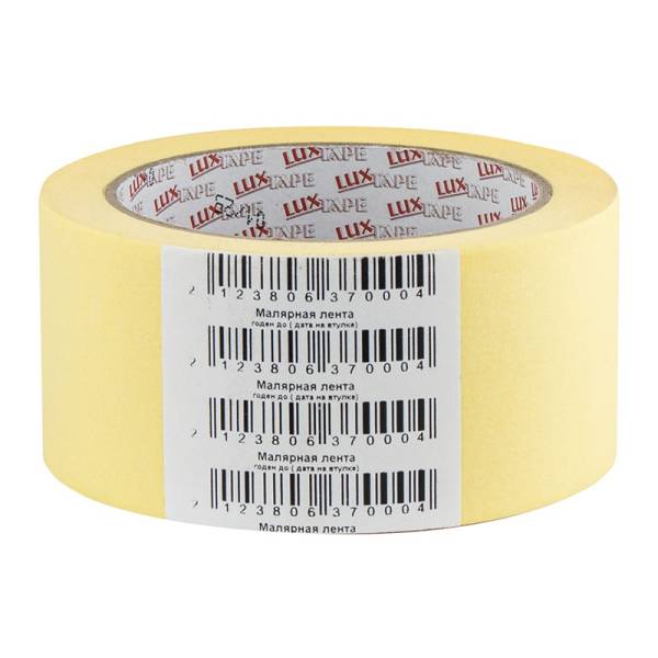 Лента малярная Luxtape, жёлтая, 50 мм х 50 м тов-009487