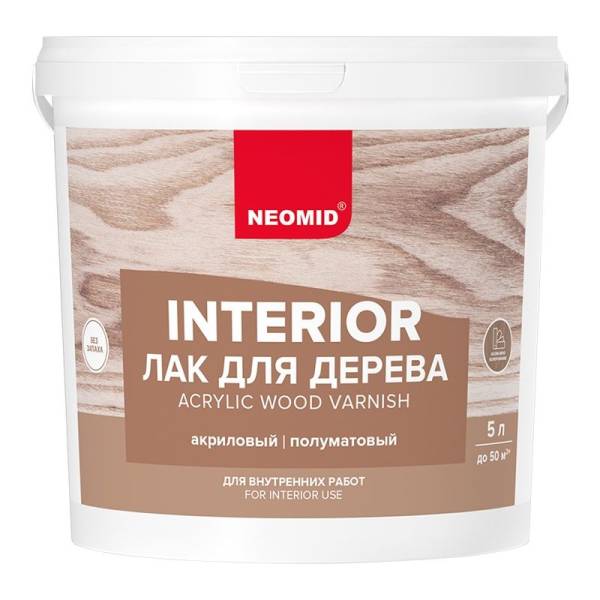 Лак для древесины Neomid Interior акриловый (5 л) тов-215189