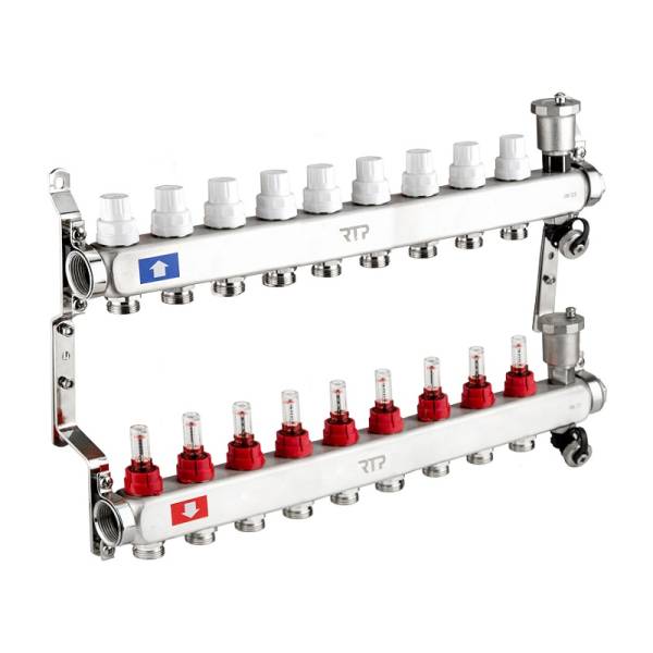 Группа коллекторная RTP 1"х3/4", 9 выходов, 70 градусов, 10 бар тов-184635