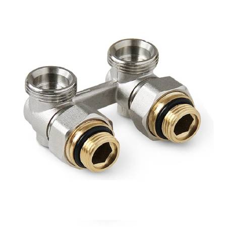 Узел нижнего подключения радиатора Н-образный, 1/2"х3/4" НР, угловой тов-191727. Артикул 