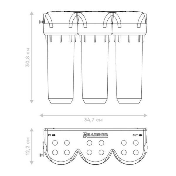 Система очистки воды Барьер Профи, 3-х ступенчатая, с отд.краном тов-209863