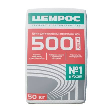 Цемент Цемрос ЦЕМ I 42,5Н, М-500, Д0 (50 кг) тов-099206. Артикул 