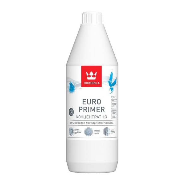 Грунтовка акриловая Tikkurila Euro Primer концентрат 1:3 (0.9 л) тов-137691