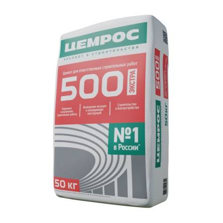 Цемент Цемрос ЦЕМ I 42,5Н, М-500, Д0 (50 кг) тов-099206. Артикул 