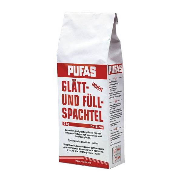 Шпаклевка гипсовая Pufas N3 Glatt und Fullspachtel, 5 кг тов-014426